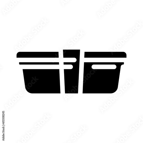 lunch box glass food glyph icon vector. lunch box glass food sign. isolated symbol illustration
