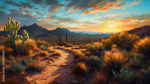 Arizona Desert Ladscape. Generative Ai