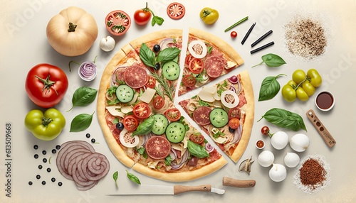 Wallpaper Mural pizza ingredients served separately Torontodigital.ca