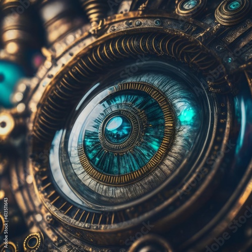 Abstract futuristic cyberpunk eye  AI generated