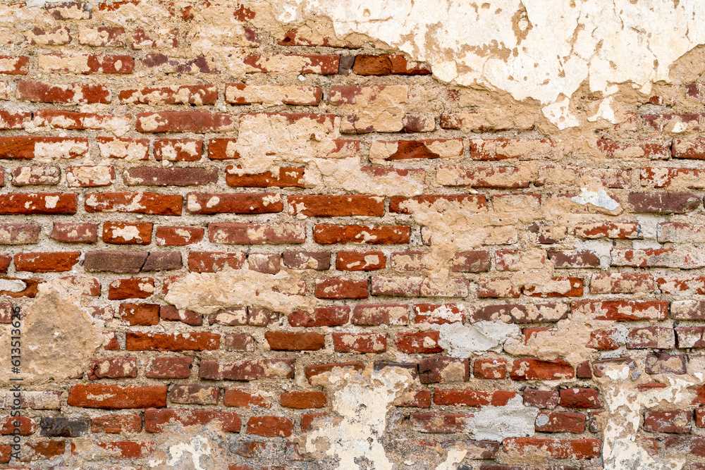 Naklejka premium Old hi-res red brick wall pattern