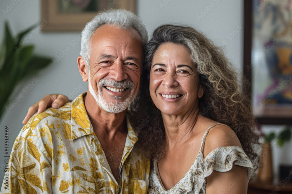 Couple posing for a picture in their home. Couple posing for a picture in their home.