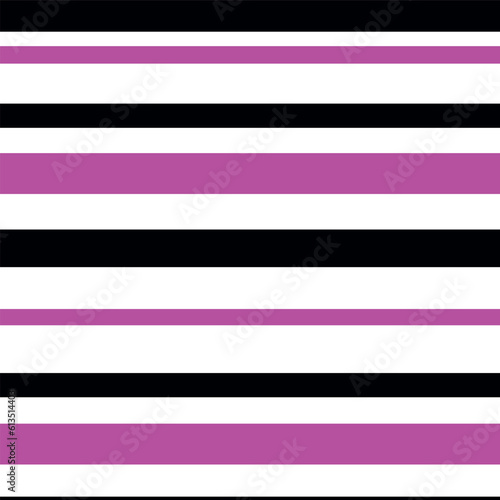 White horizontal stripes seamless vector pattern. Purple and black lines on white background.