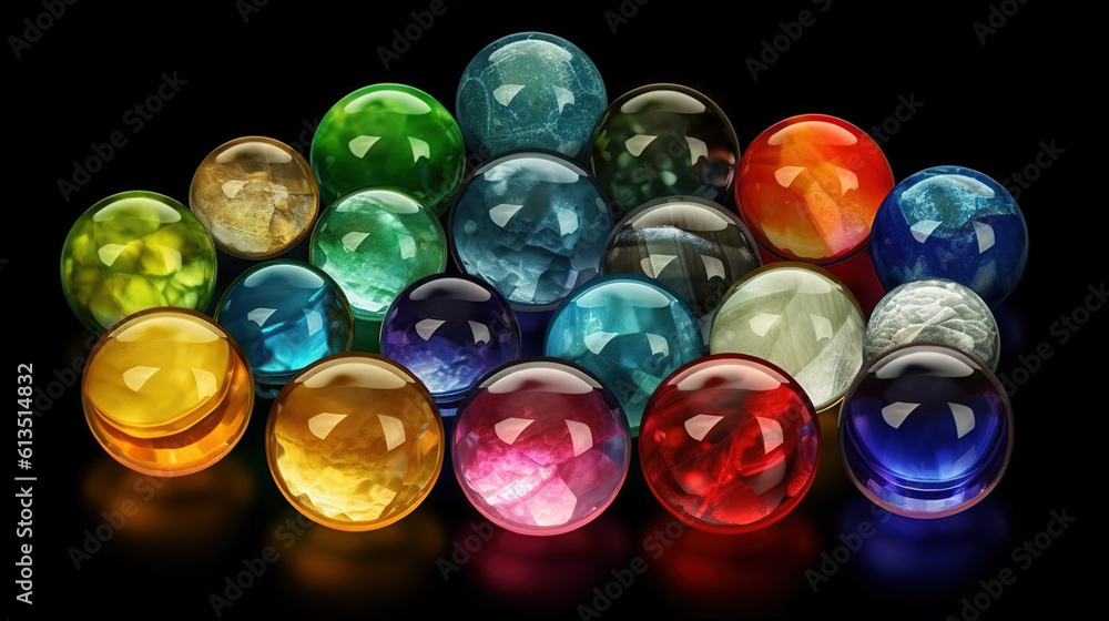 Colorful semiprecious gemstones isolated on a white background. Generative Ai Colorful semiprecious gemstones isolated on a white background. Generative Ai