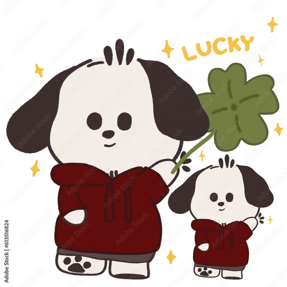 Obraz premium Little dog with good luck