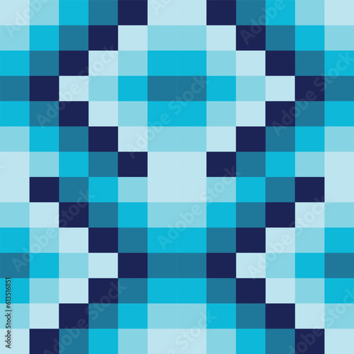 Blue rectangle mosaic, asymmetrical diamond tiles seamless vector pattern. Geometric vector pattern. Different shades of blue rectangle vector background.