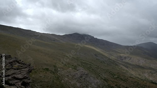 Movement of clouds in the Sierra Nevada mountain