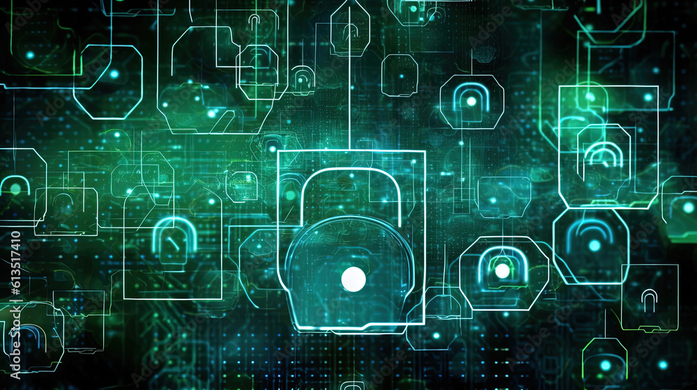 Secure network illustration Secure network illustration