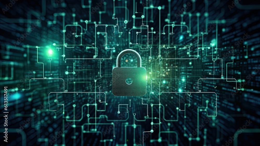 Secure network illustration Secure network illustration