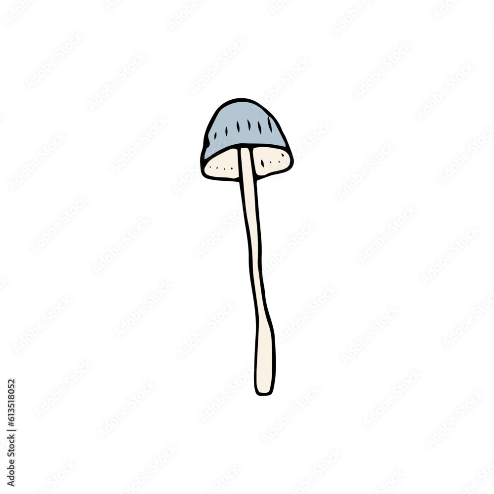 Mushroom, great design for any purposes. Doodle vector illustration. Edible mushrooms and toadstools. Healthy food illustration. Autumn forest plants sketches for textiles, wallpaper, coloring