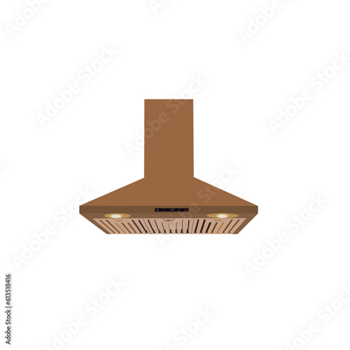 Kitchen range hoods in two different angles. Domestic equipment. Realistic 3d Vector illustration isolated on white background.