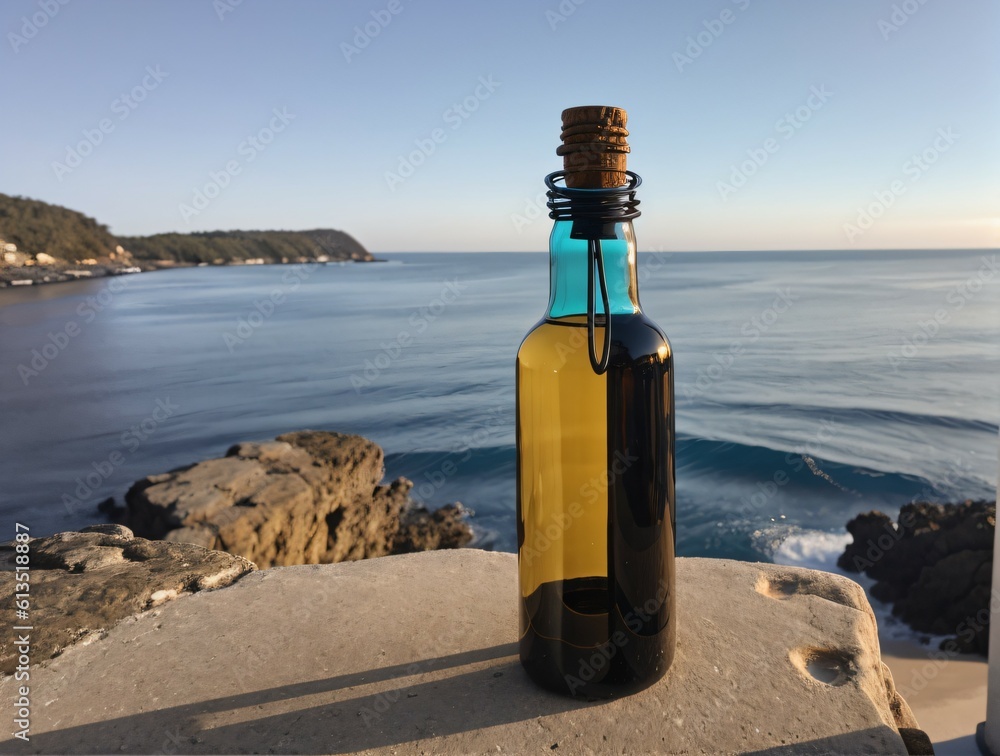 Bottles in the ocean.Created with generative ai. Bottles in the ocean.Created with generative ai.