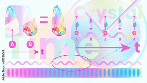 Time Crystal Concept A Visual Guide to Temporal Crystals. Physics Term Popular-science Explanation Layout Design, Vector Quality