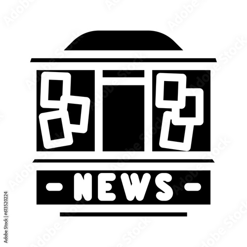 newsstand news media glyph icon vector. newsstand news media sign. isolated symbol illustration
