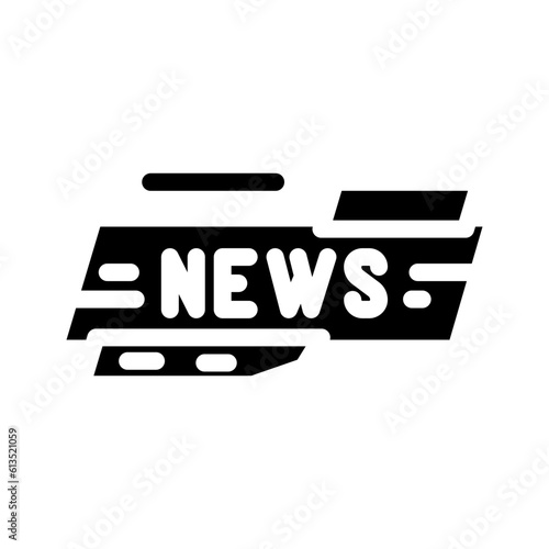 news ticker media glyph icon vector. news ticker media sign. isolated symbol illustration