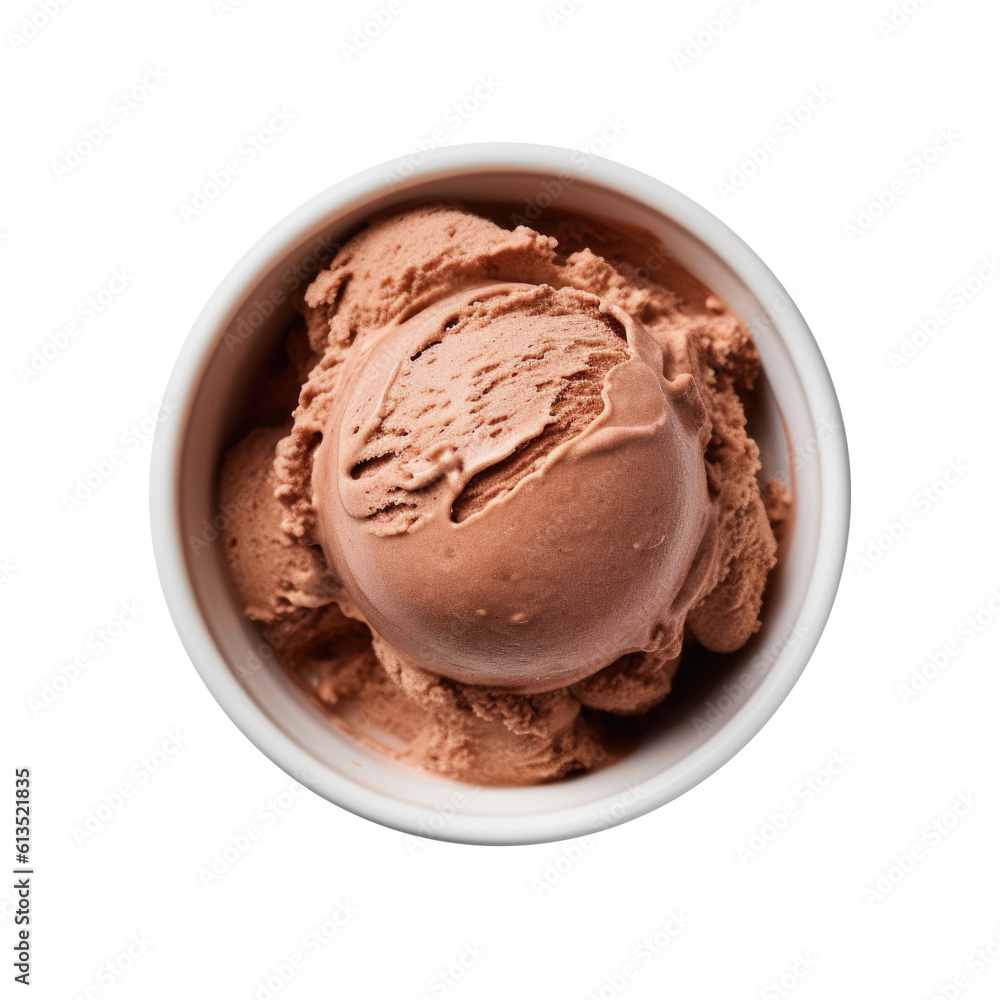 Bowl of Chocolate Ice Cream Isolated on a Transparent Background Bowl of Chocolate Ice Cream Isolated on a Transparent Background