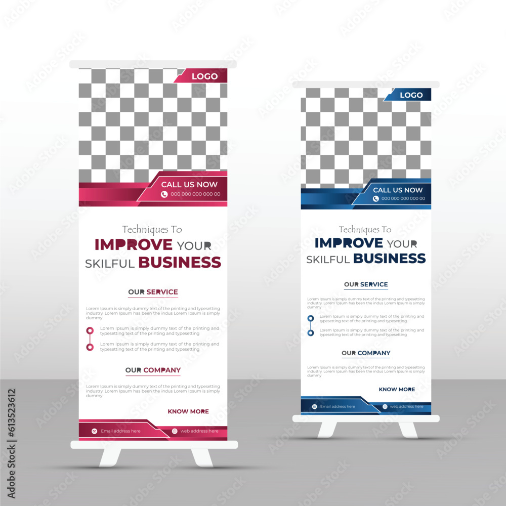 Modern roll up banner template Standee template X banner template Modern roll up banner template Standee template X banner template