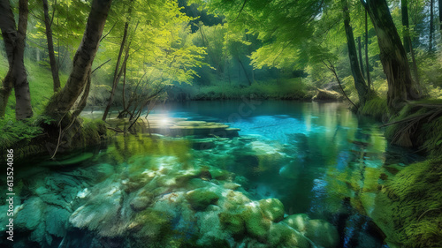 Parc national des lacs de Plitvice en Croatie. Generative Ai