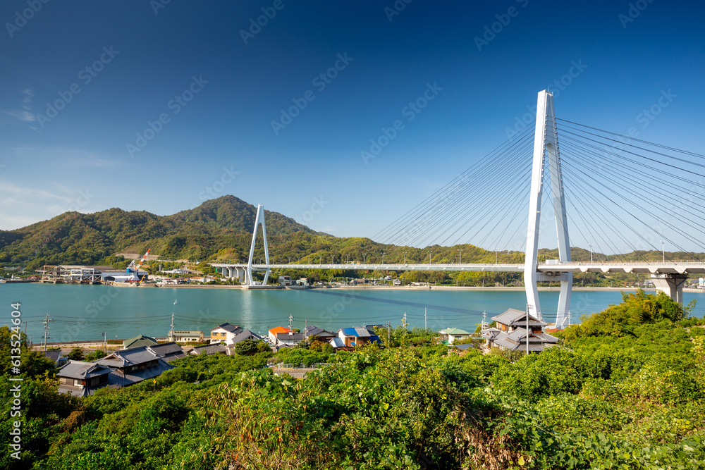 Shimanami kaido cycling route, Japan. Ikuchi Bridge Shimanami kaido cycling route, Japan. Ikuchi Bridge