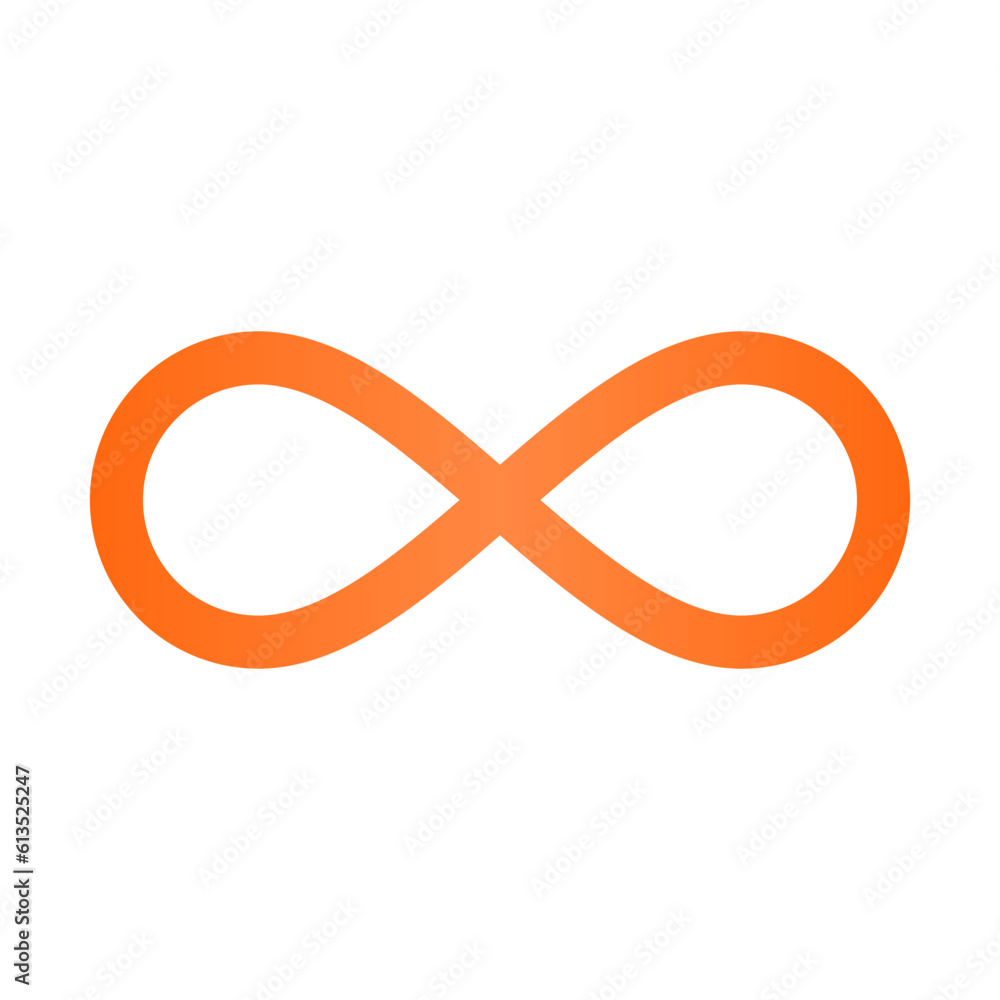 Modern orange infinite icon. Unlimited icon. Vector. Modern orange infinite icon. Unlimited icon. Vector.