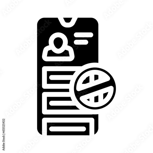 file deny glyph icon vector. file deny sign. isolated symbol illustration