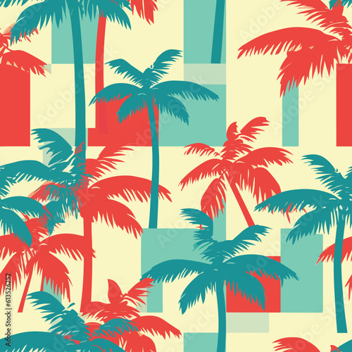 Seamless Colorful Hawaii Palms Pattern. Seamless pattern of Hawaii Palms in colorful style. Add color to your digital project with our pattern 