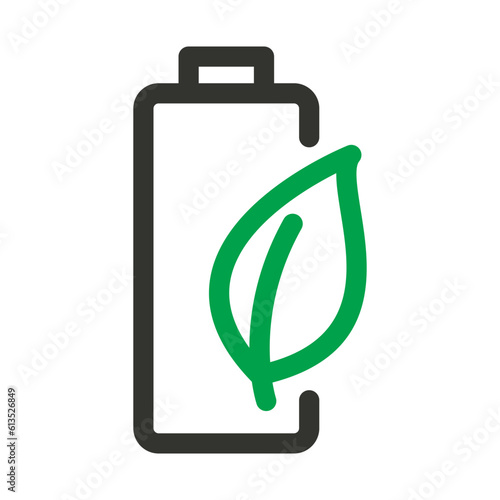 Ecological Rechargeable Accumulator. Battery leaves vector. Battery and leaf icon illustration.
