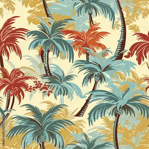 Seamless Colorful Hawaii Palms Pattern. Seamless pattern of Hawaii Palms in colorful style. Add color to your digital project with our pattern 