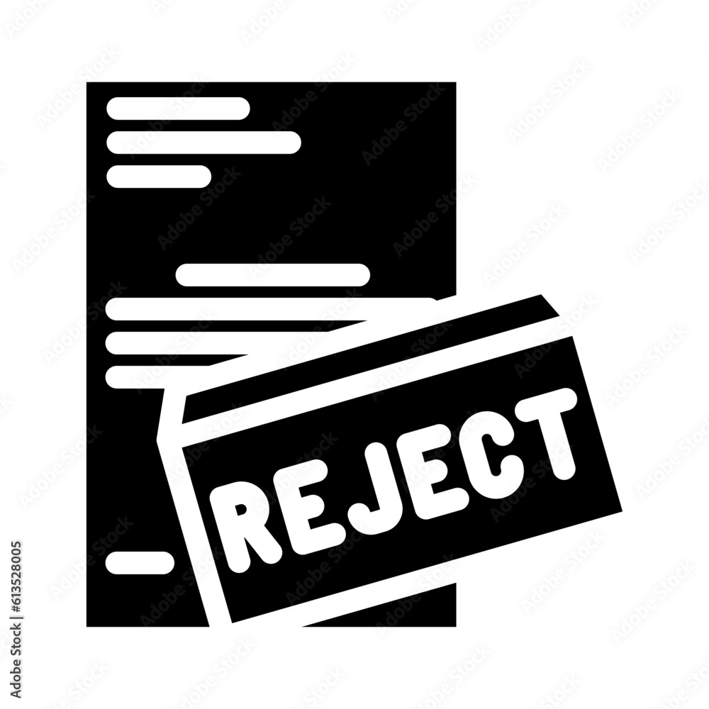 proposal rejected glyph icon vector. proposal rejected sign. isolated symbol illustration proposal rejected glyph icon vector. proposal rejected sign. isolated symbol illustration