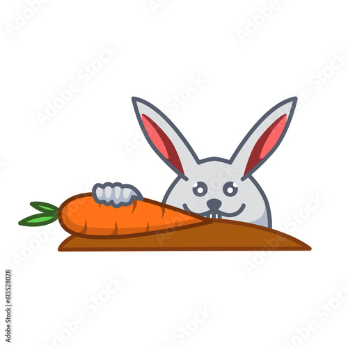 Fototapeta Naklejka Na Ścianę i Meble -  Illustration of bunny and carrot