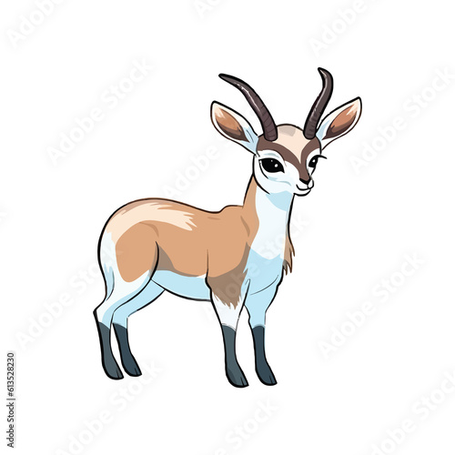 Playful Antelope  Adorable 2D Illustration