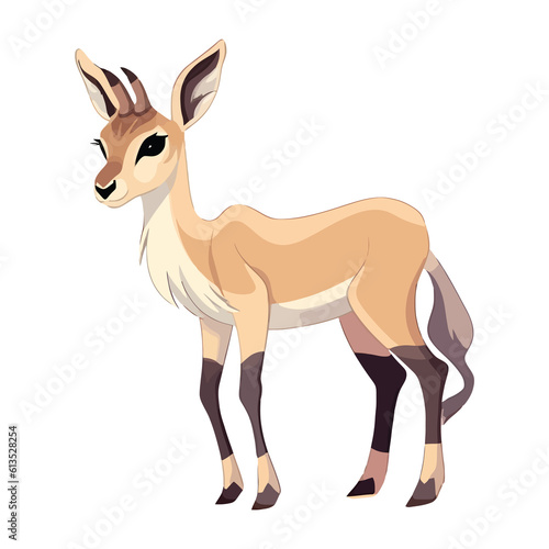 Playful Antelope  Adorable 2D Illustration
