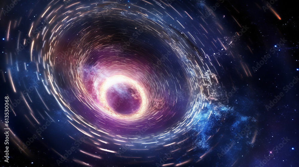 Illustration of a wormhole in space Illustration of a wormhole in space