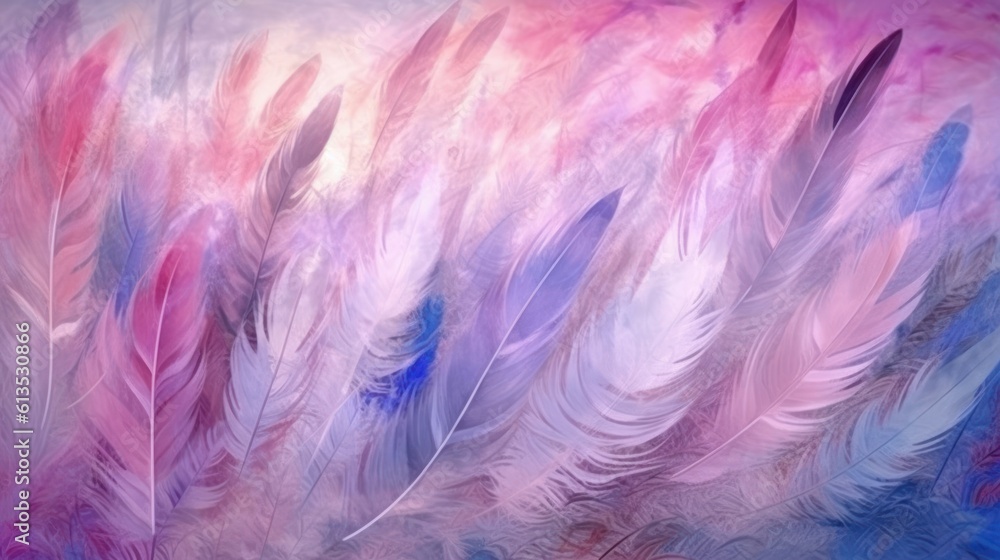 pink feathers background HD 8K wallpaper Stock Photographic Image