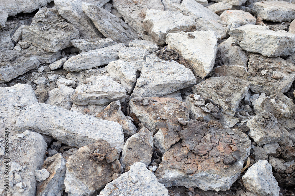 Piles of rubble after house demolition Piles of rubble after house demolition