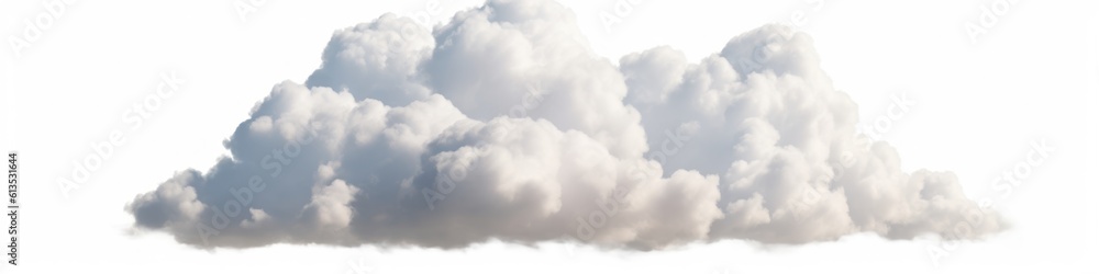 White clouds isolated on white background. Generative AI White clouds isolated on white background. Generative AI