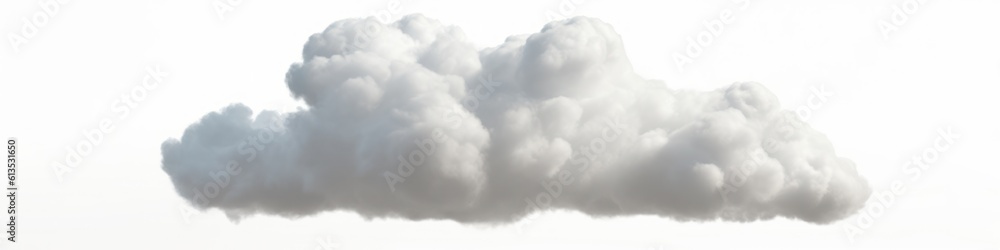 White clouds isolated on white background. Generative AI White clouds isolated on white background. Generative AI