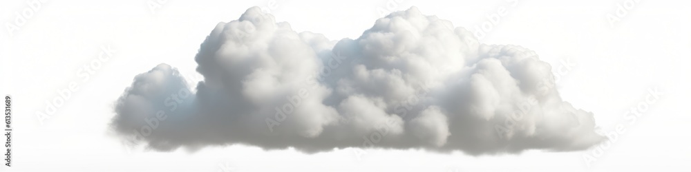 White clouds isolated on white background. Generative AI White clouds isolated on white background. Generative AI