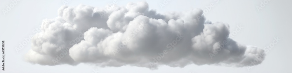 White clouds isolated on white background. Generative AI White clouds isolated on white background. Generative AI