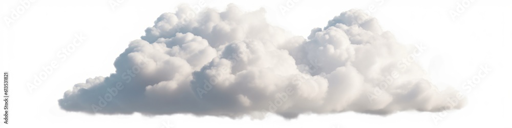 White clouds isolated on white background. Generative AI White clouds isolated on white background. Generative AI