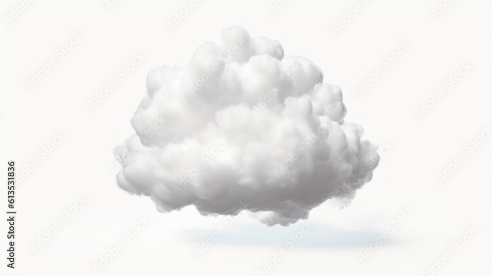 White clouds isolated on white background. Generative AI