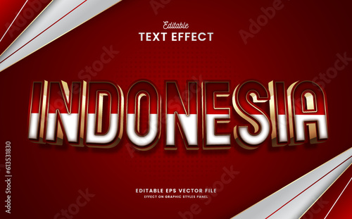 decorative editable indonesia text effect vector design