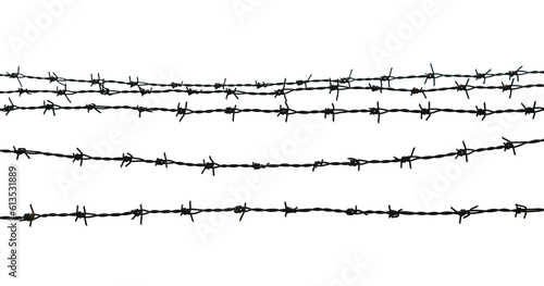Fototapeta Barbed wire on transparent png