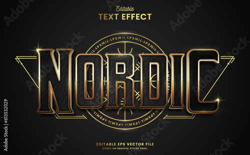 decorative editable nordic text effect vector design