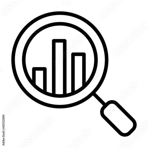 Analysis outline icon for wealth management logo