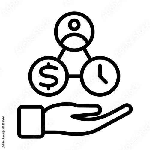 Allocation outline icon for wealth management logo