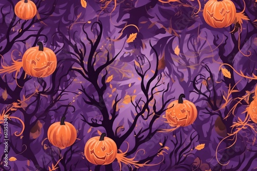 Spooky Halloween concept for wallpaper or background. Autumn holidays banner. Generative AI