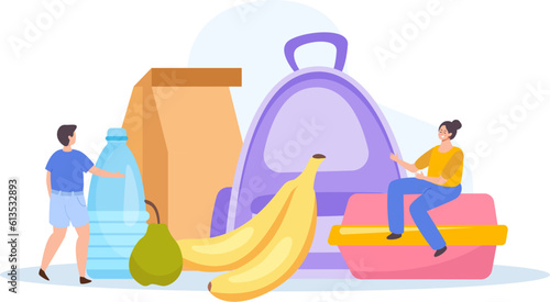 Lunch Box Flat Background