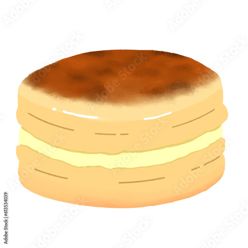 Obraz na plátně Crème Brûlée flavored macaron