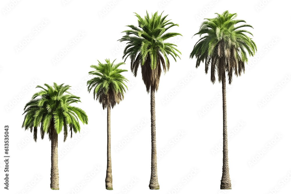 Palm tree isolated on transparent background, Set of palm trees over ...